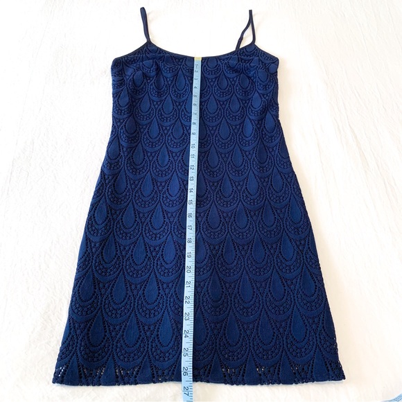 Lilly Pulitzer Dellaria paisley drop knit lace stretch dress in True Navy, xs - Picture 12 of 12